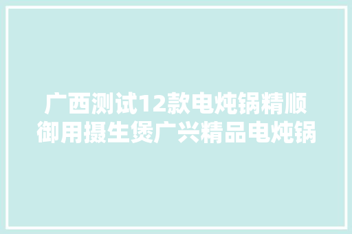 广西测试12款电炖锅精顺御用摄生煲广兴精品电炖锅蓝水星电炖锅不相符国家强制性标准要求