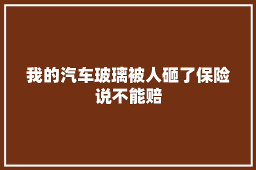 我的汽车玻璃被人砸了保险说不能赔