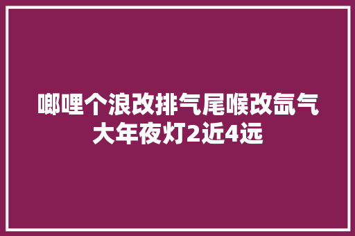 啷哩个浪改排气尾喉改氙气大年夜灯2近4远