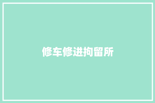 修车修进拘留所