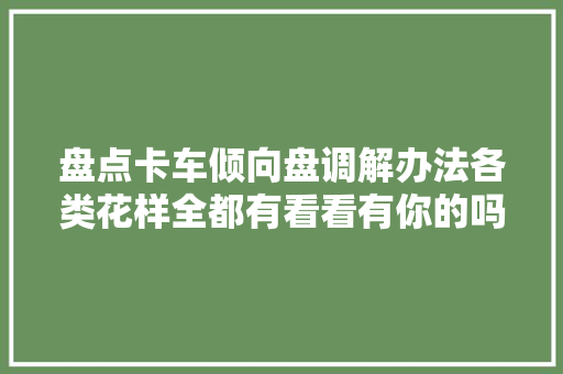 盘点卡车倾向盘调解办法各类花样全都有看看有你的吗