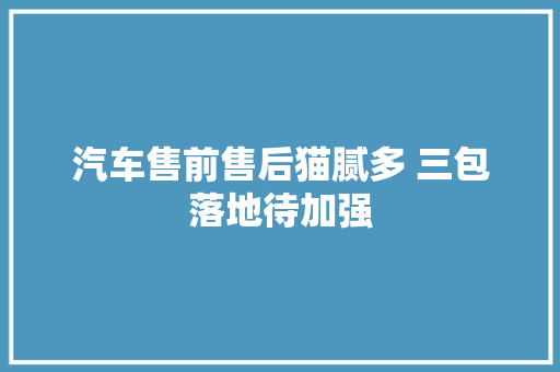 汽车售前售后猫腻多 三包落地待加强