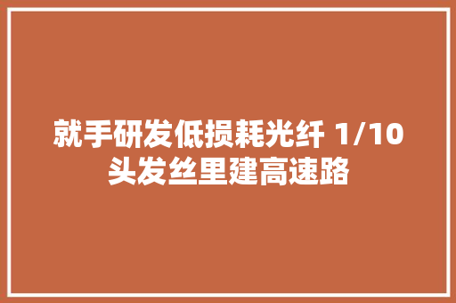 就手研发低损耗光纤 1/10头发丝里建高速路