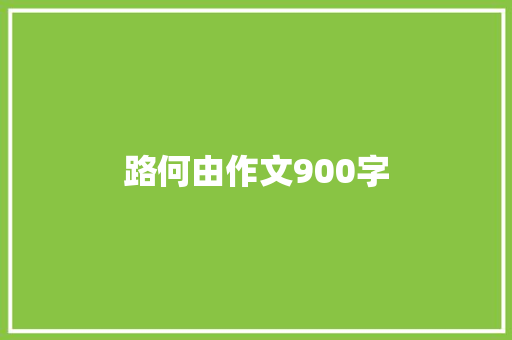 路何由作文900字