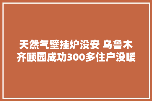 天然气壁挂炉没安 乌鲁木齐颐园成功300多住户没暖气