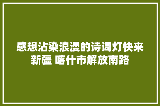 感想沾染浪漫的诗词灯快来新疆 喀什市解放南路