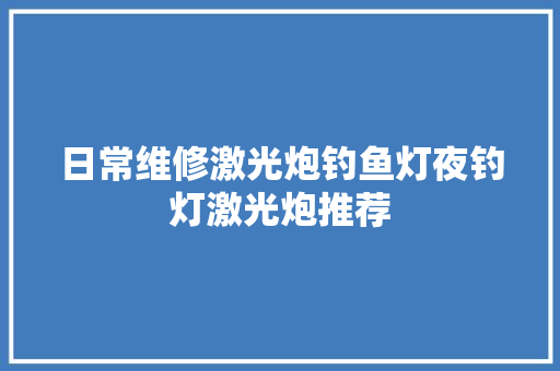 日常维修激光炮钓鱼灯夜钓灯激光炮推荐