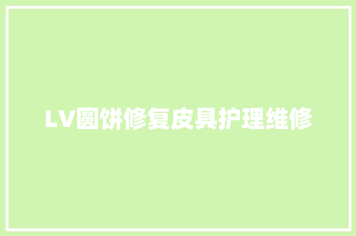 LV圆饼修复皮具护理维修