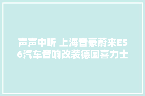 声声中听 上海音豪蔚来ES6汽车音响改装德国喜力士P62C中低音