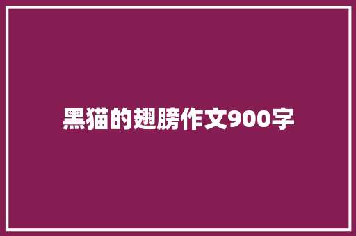 黑猫的翅膀作文900字