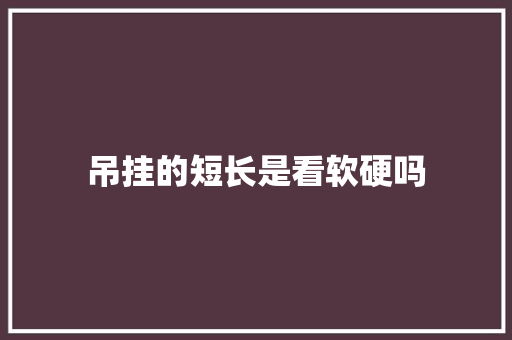 吊挂的短长是看软硬吗