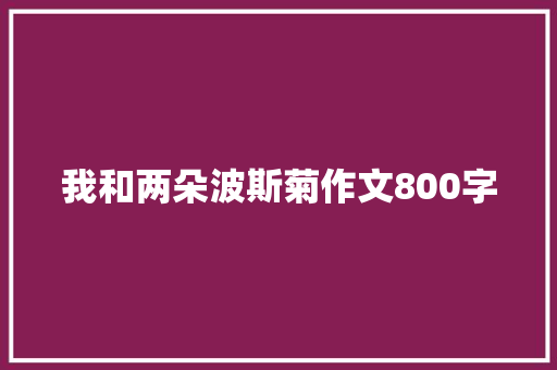 我和两朵波斯菊作文800字