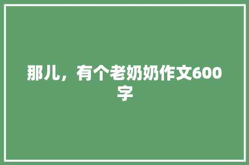 那儿，有个老奶奶作文600字