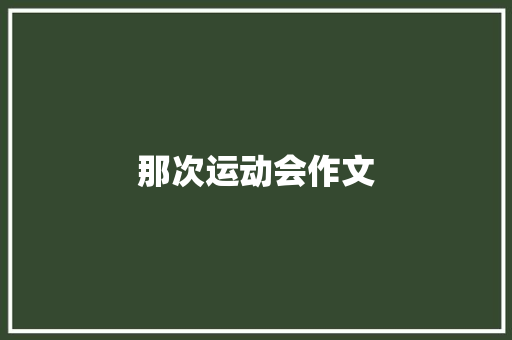 那次运动会作文