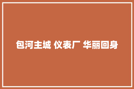包河主城 仪表厂 华丽回身