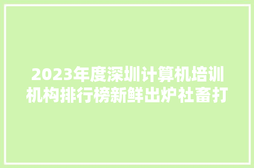 2023年度深圳计算机培训机构排行榜新鲜出炉社畜打工人必看