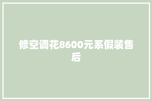 修空调花8600元系假装售后