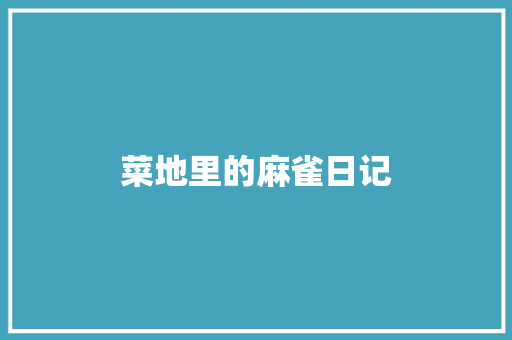 菜地里的麻雀日记