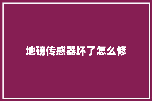 地磅传感器坏了怎么修