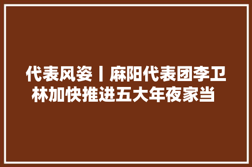 代表风姿丨麻阳代表团李卫林加快推进五大年夜家当 培植充裕美丽幸福新麻阳