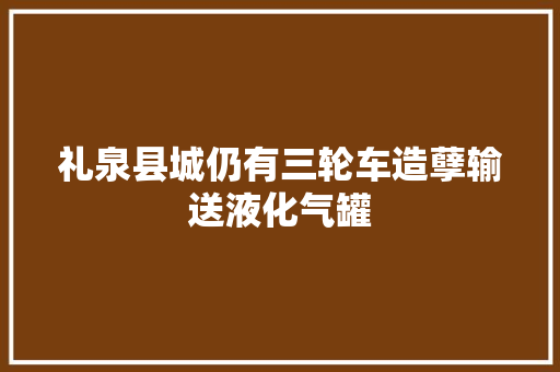 礼泉县城仍有三轮车造孽输送液化气罐