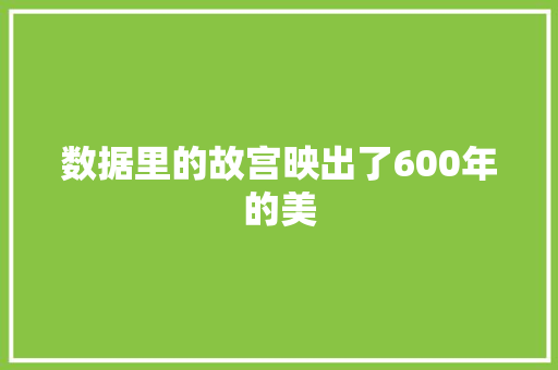 数据里的故宫映出了600年的美