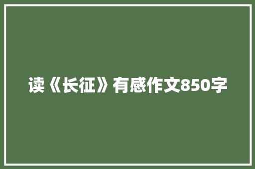 读《长征》有感作文850字
