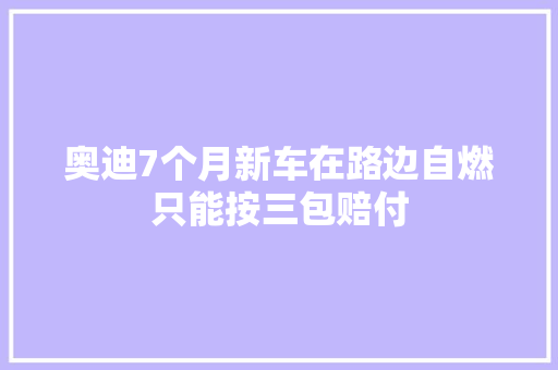 奥迪7个月新车在路边自燃只能按三包赔付