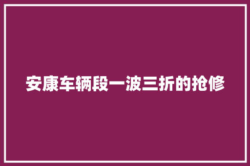 安康车辆段一波三折的抢修