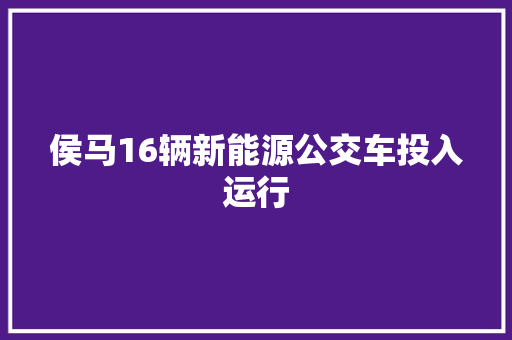 侯马16辆新能源公交车投入运行
