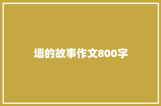 墙的故事作文800字