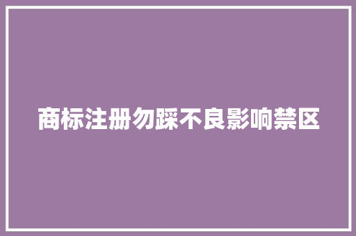 商标注册勿踩不良影响禁区