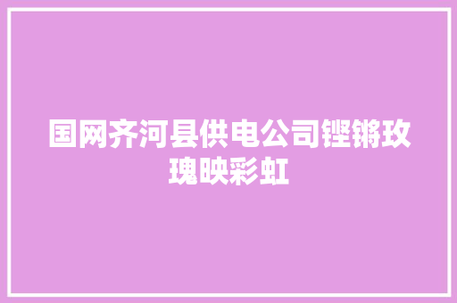 国网齐河县供电公司铿锵玫瑰映彩虹