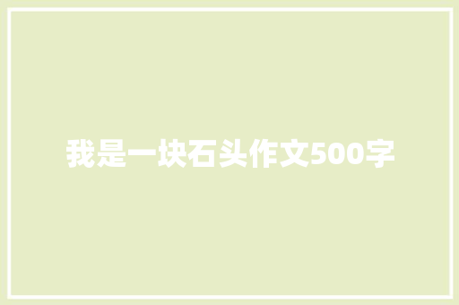 我是一块石头作文500字