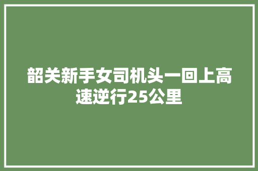 韶关新手女司机头一回上高速逆行25公里
