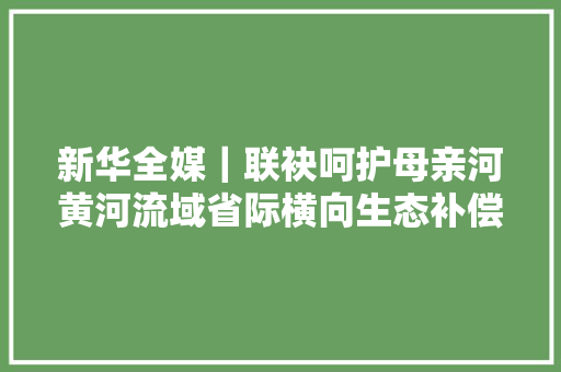 新华全媒｜联袂呵护母亲河黄河流域省际横向生态补偿的新实践 汽车知识