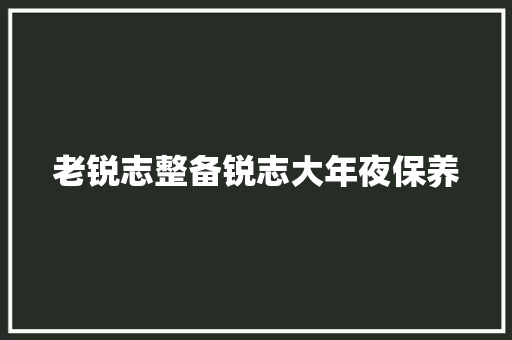 老锐志整备锐志大年夜保养