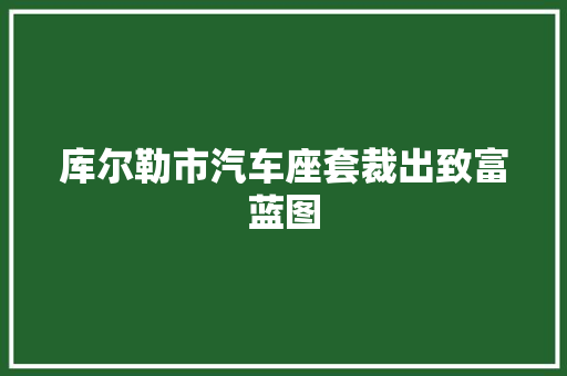 库尔勒市汽车座套裁出致富蓝图