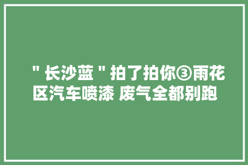 ＂长沙蓝＂拍了拍你③雨花区汽车喷漆 废气全都别跑