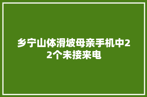 乡宁山体滑坡母亲手机中22个未接来电