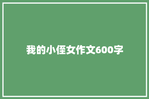 我的小侄女作文600字