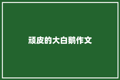 顽皮的大白鹅作文