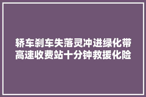 轿车刹车失落灵冲进绿化带高速收费站十分钟救援化险