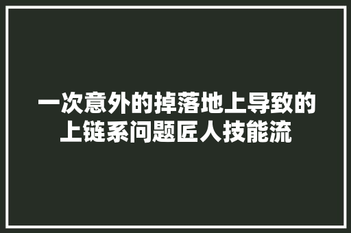 一次意外的掉落地上导致的上链系问题匠人技能流