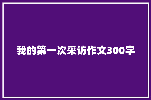 我的第一次采访作文300字