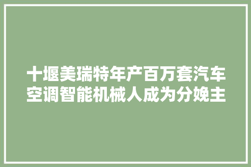 十堰美瑞特年产百万套汽车空调智能机械人成为分娩主力军