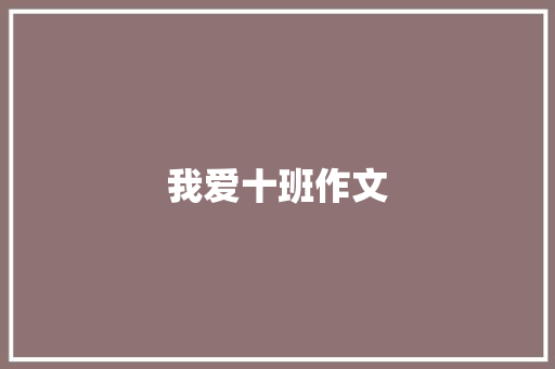 我爱十班作文