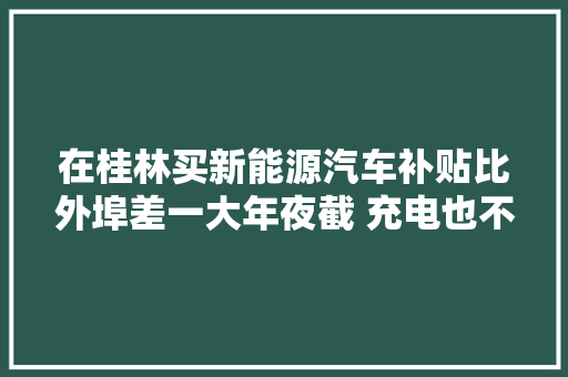 在桂林买新能源汽车补贴比外埠差一大年夜截 充电也不随意马虎