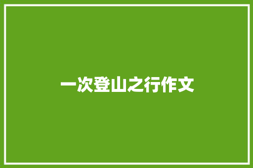 一次登山之行作文