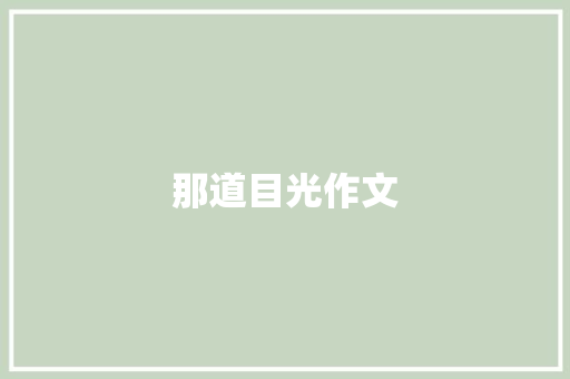 那道目光作文